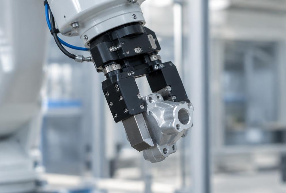 Roboti haarats hoidmas metalldetaili